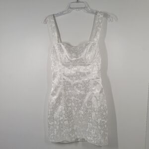 Lucy in the Sky White Floral Jacquard Mini Dress